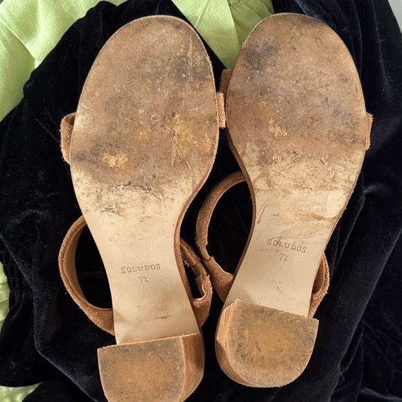 Soludos Tan Suede Block Heel Sandals - Picture 9 of 12